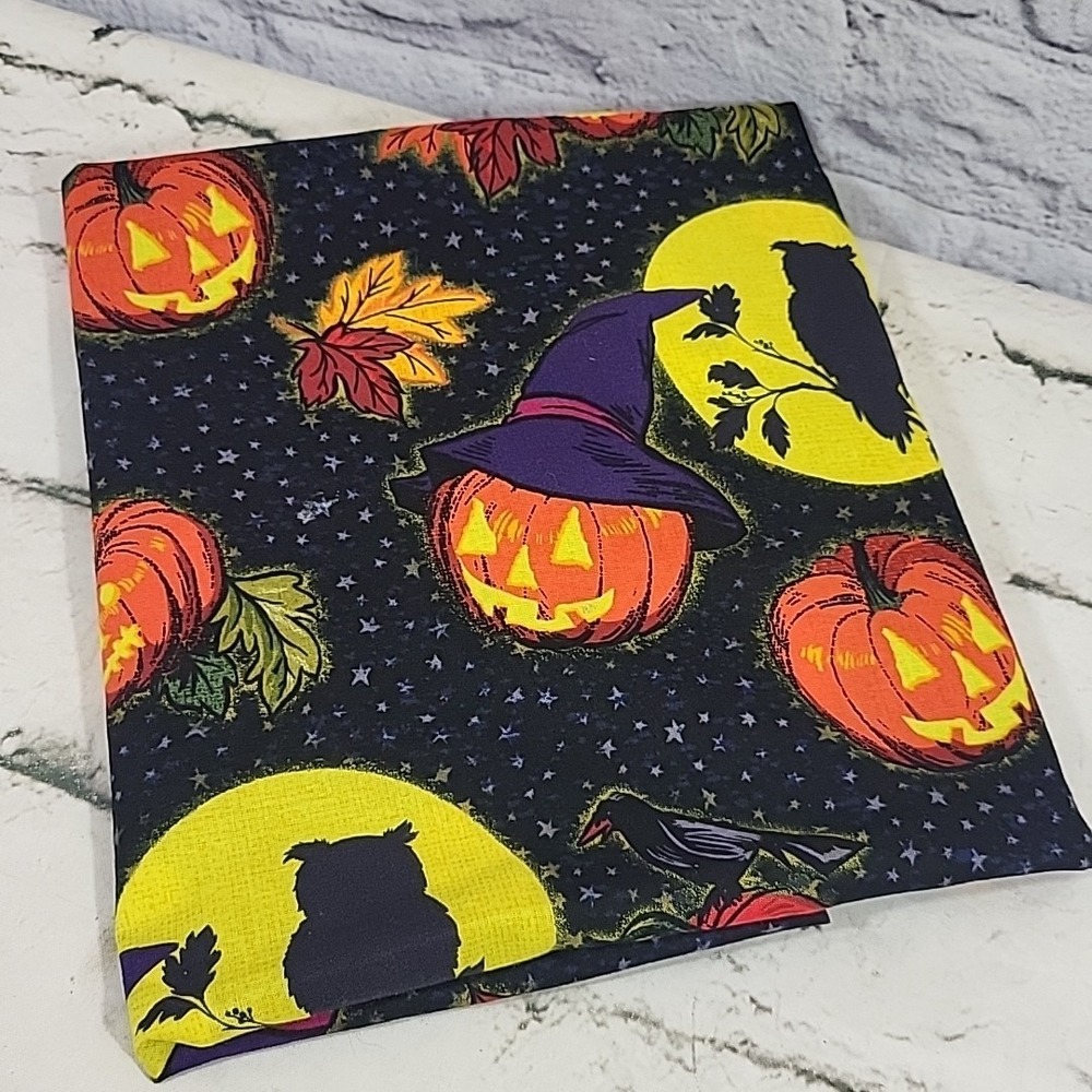 Halloween‎ Print Fabric Pumpkin Moons 44" By 1 Yard Flaw Minus Cut-Out